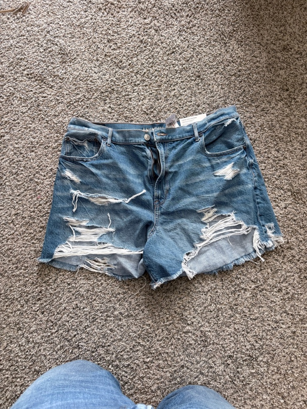 American Eagle Outfitters Distressed Blue Denim Cutoff Shorts